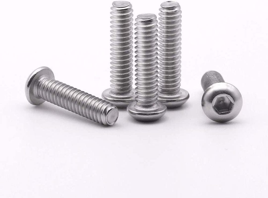 1/4-20 X 1-1/4" Hex Socket Button Head Cap Screws Bolts 50 PCS, Allen Socket Drive, 304 Stainless Steel 18-8, Bright Finish, Full Machine UNC Threads