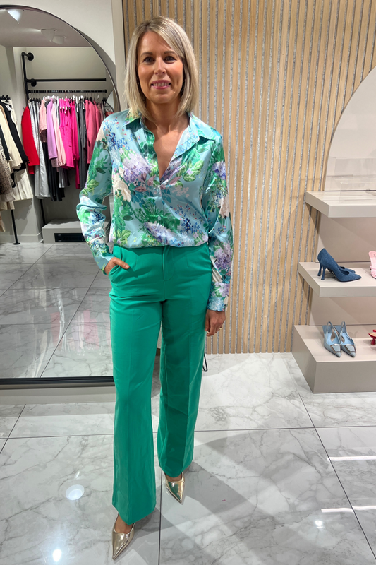 Arabella Floral Shirt In Blue Mix