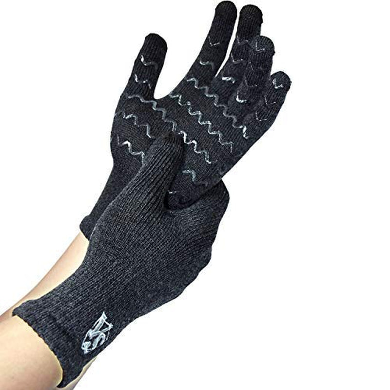 Vital Salveo Full Finger Touchscreen Arthritis Gloves Nonslip Carpal Tunnel-Pair-Dark Grey-S