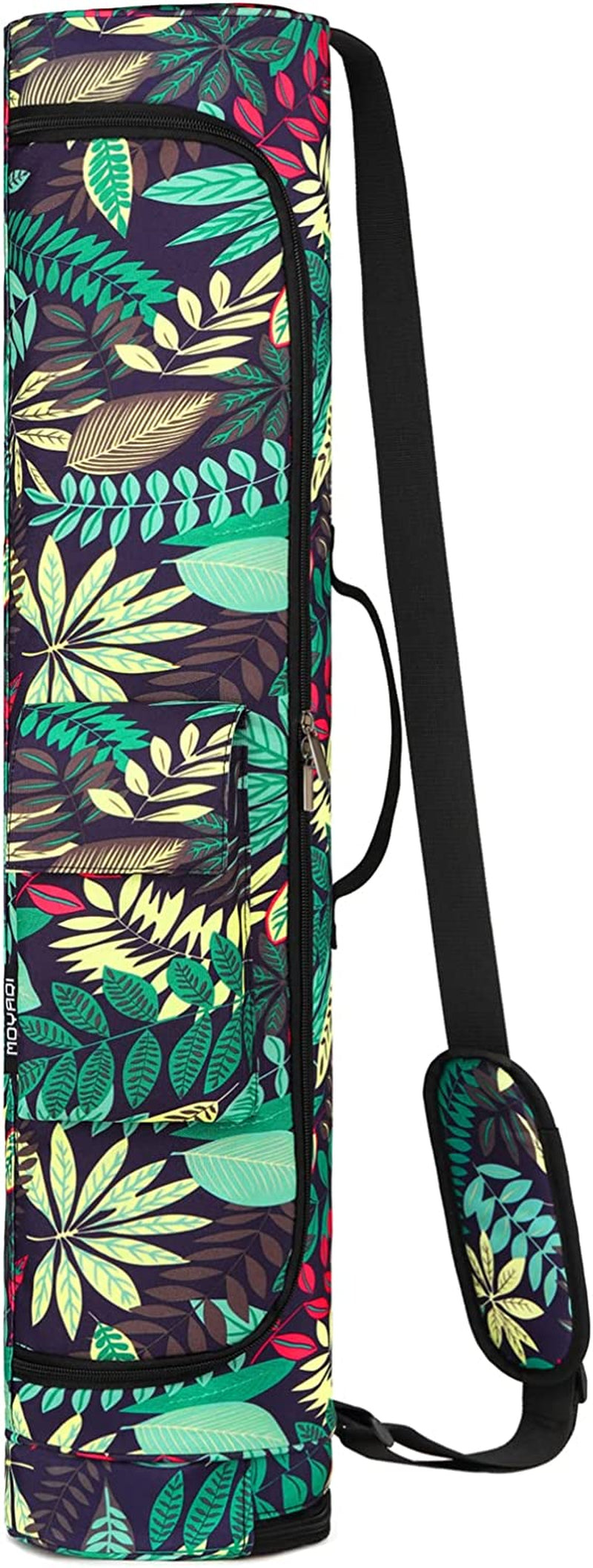 MOYAQI Yoga Mat Bag, Dual Full Zip Exercise Yoga Mat Carrier, Yoga Mat Carry Bag for Women Men with Storage Pockets and Adjustable Shoulder Strap