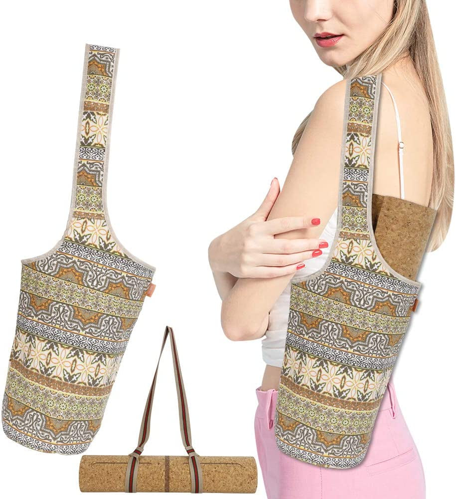 WEIBIN Yoga Mat Bags for Women, Yoga Bag with 2 Pockets -Outer Large Pocket and Inner Zipper Pocket, Extra Yoga Mat Strap Fit Most Size Mats