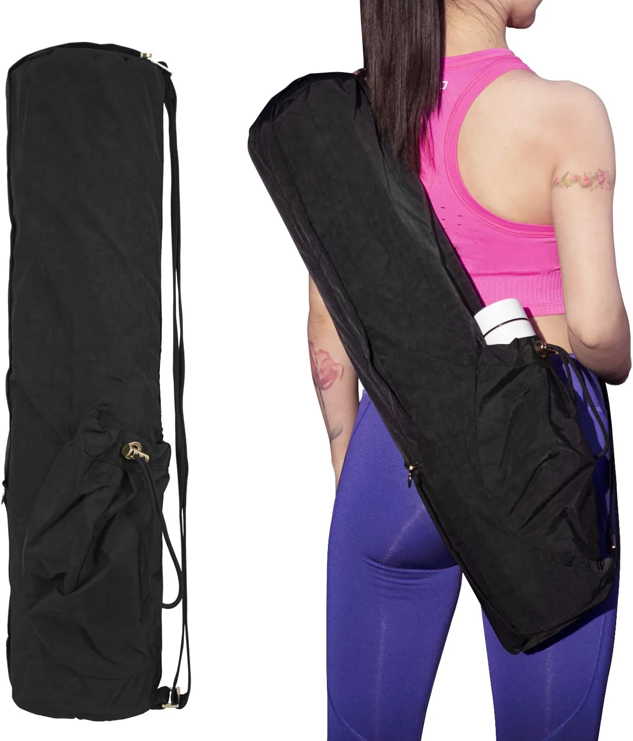Enjoyactive Yoga Mat Bag | Premium, Waterproof, Multi Pockets, Adjustable Strap | 2 Size for 1/4" or 1/2" Thick Yoga Mat Carrier | Perfect Yoga Bag to Gym Class Beach Park Travel for Women & Men