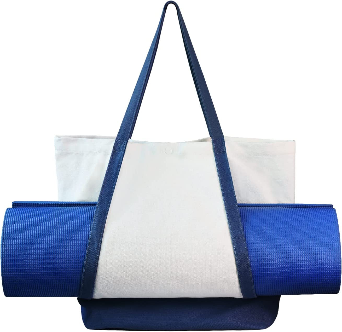 Zingtto Yoga Mat Bag Large Yoga Bags and Carriers Yoga Accessories Gym Bag Cotton Canvas Totes Bags Shoulder Bag for Thick Mats.