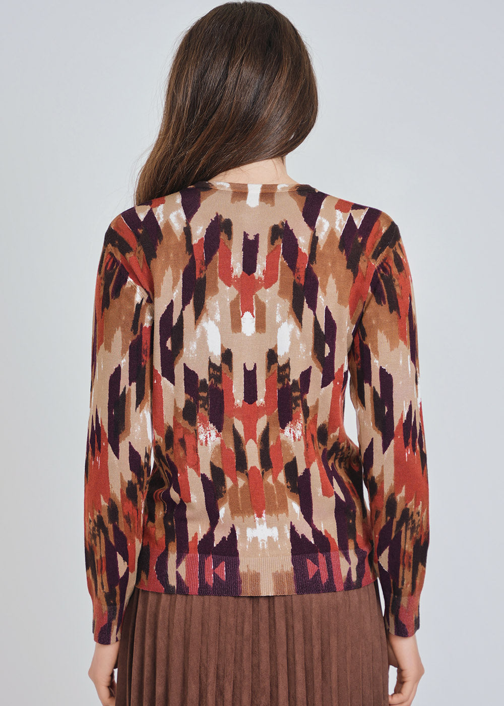 Abstract Citrus Hue Knit Sweater