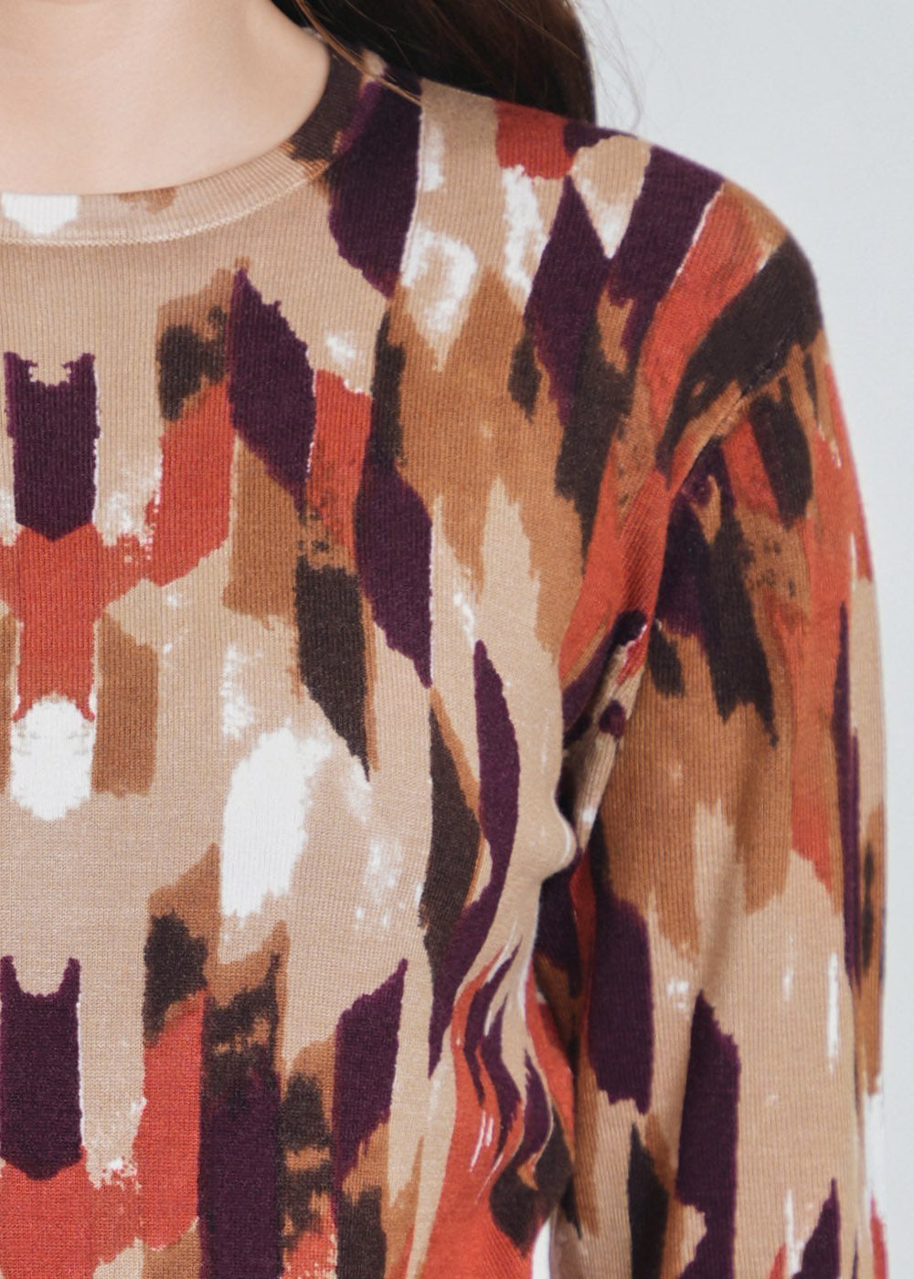Abstract Citrus Hue Knit Sweater