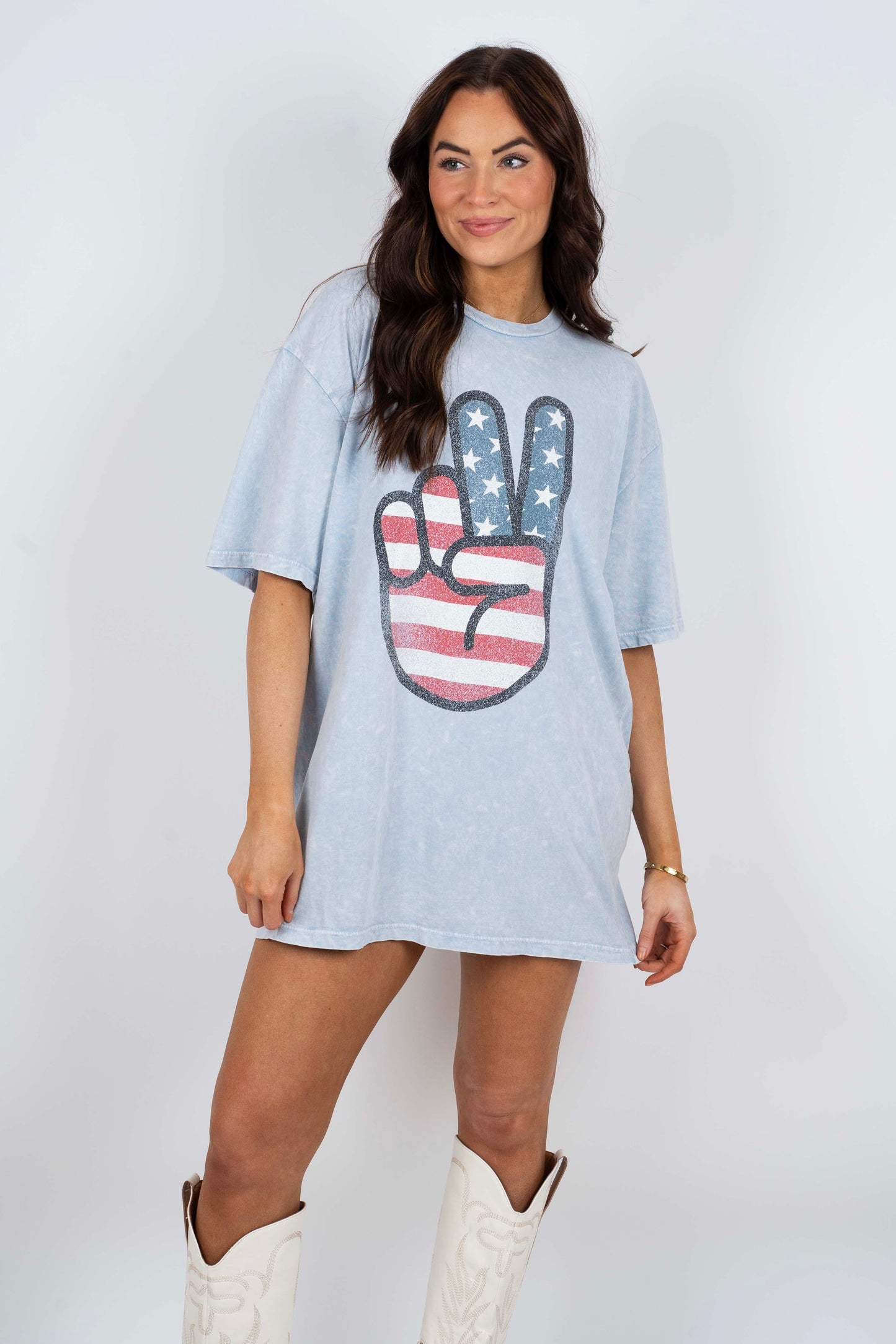 American Peace Hand Sign Graphic Tee