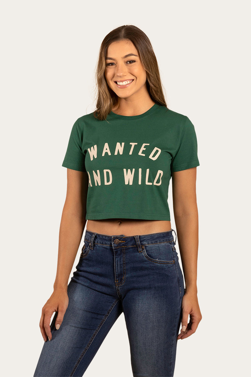 Wanted Womens Cropped T-Shirt - Emerald