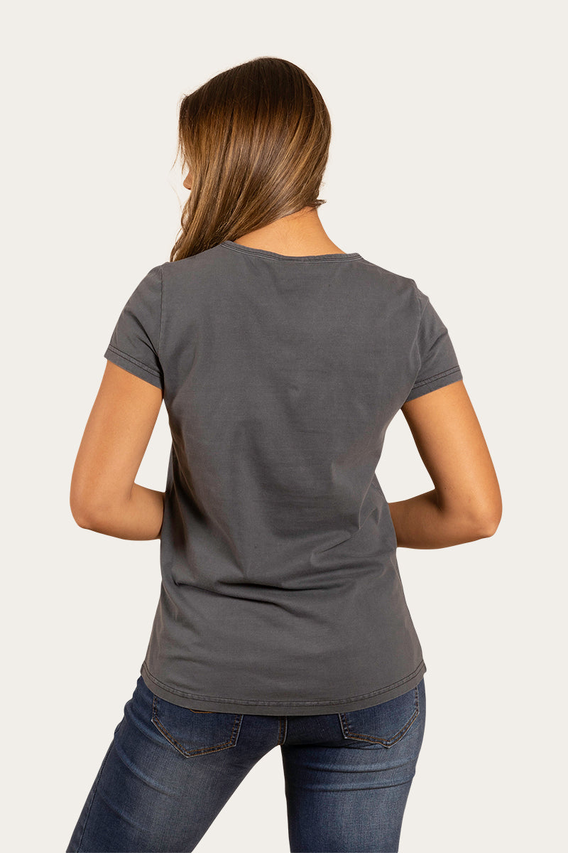 Vista Womens V-Neck Relaxed Fit T-Shirt - Black