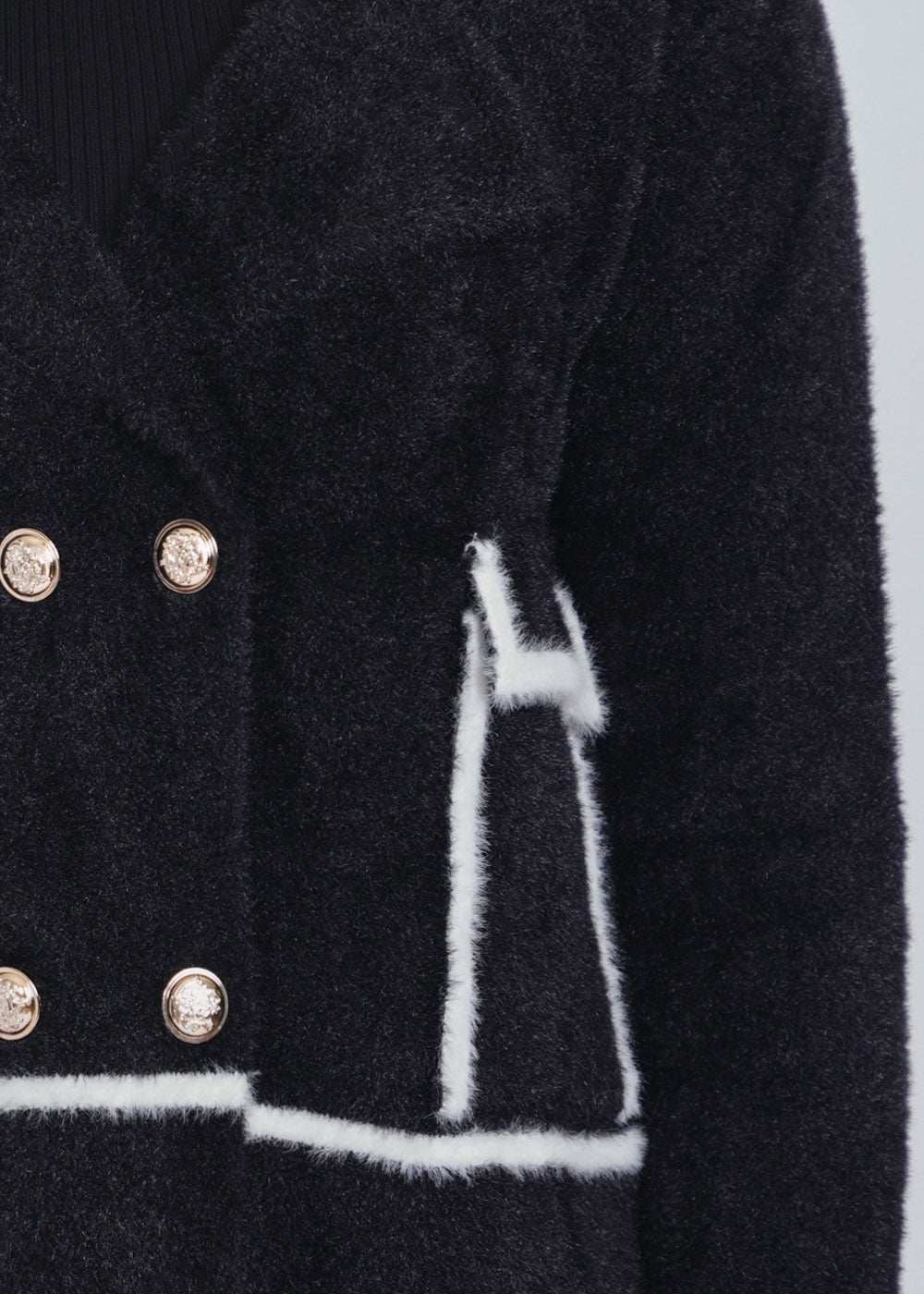 Warm Knit Cardigan with Formal Lapel