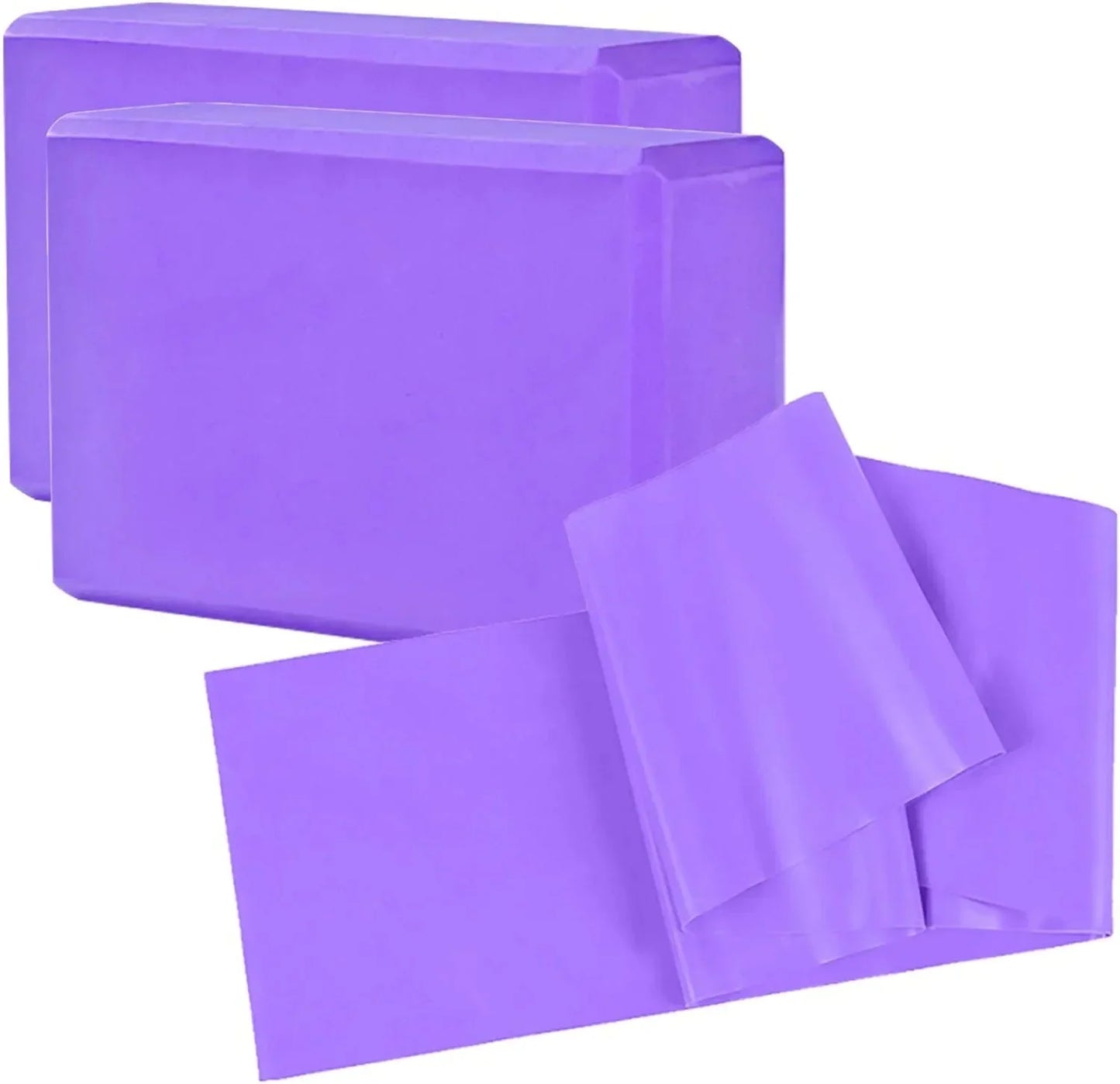 A Set of 2 Yoga Blocks and Yoga Belt Suitable for Yoga Lovers Pilates QP5