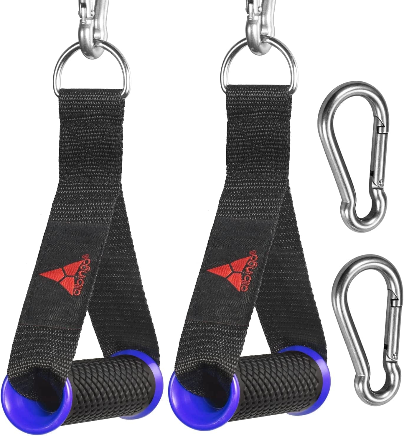 Allbingo Pro Cable Handles Compatible with Bowflex and Cable Machine, Heavy Duty Exercise Hand Grips Attachment with 2 Carabiners for Resistance Bands Home Gym