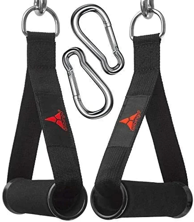 Allbingo Strong Pulley Handles Compatible for Resistance Bands Cable Machines,Heavy Duty Comfortable Exercise Handle Grips Attachment with Big Carabiners