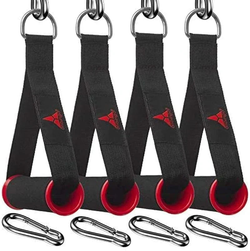 Allbingo Strong Pulley Handles Compatible for Resistance Bands Cable Machines,Heavy Duty Comfortable Exercise Handle Grips Attachment with Big Carabiners
