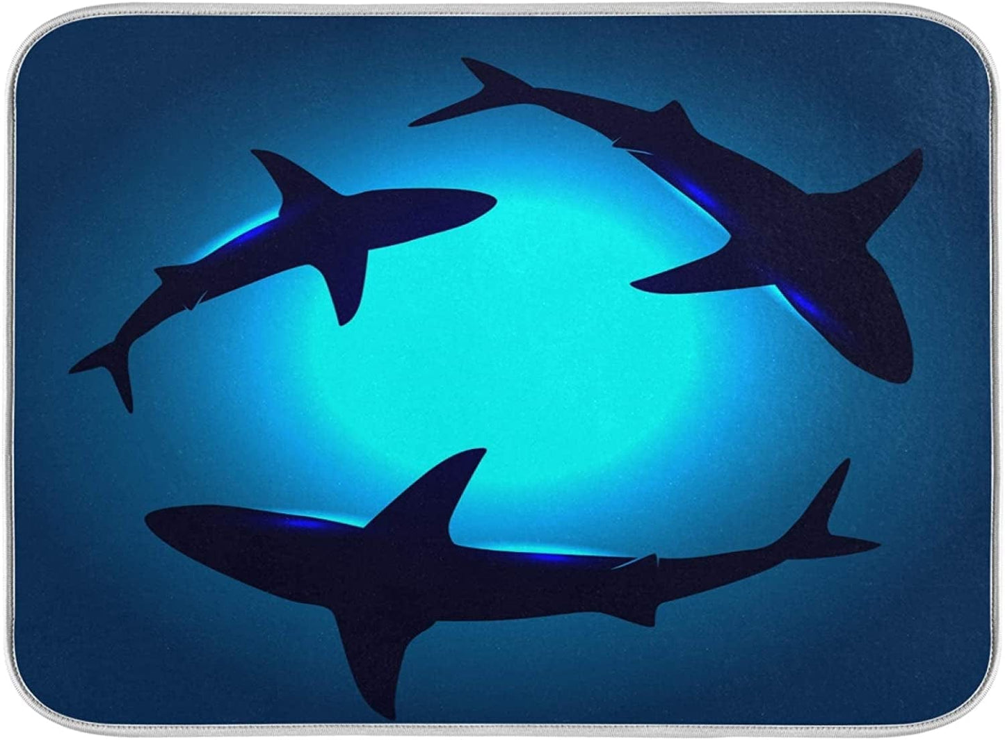 American Flag on Wooden Fence Dish Drying Mats for Kitchen 18X24 Inch USA Flag Patriotic Absorbent Machine Washable Fast Drying Pad Dish Drainer Mat for Kitchen Counter