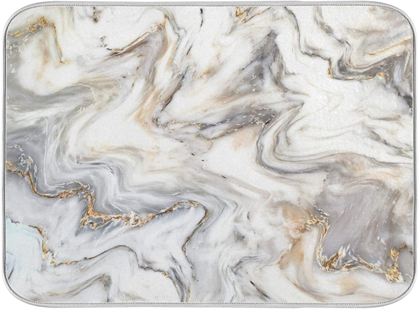 American Flag on Wooden Fence Dish Drying Mats for Kitchen 18X24 Inch USA Flag Patriotic Absorbent Machine Washable Fast Drying Pad Dish Drainer Mat for Kitchen Counter