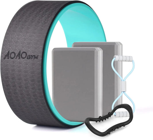 AOAOGYM Yoga Wheel Back Wheel for Back Pain, Stretches and Strengthens Core Muscles, Relieves Strain to Muscles and Ligaments, 13 X 5 Inch