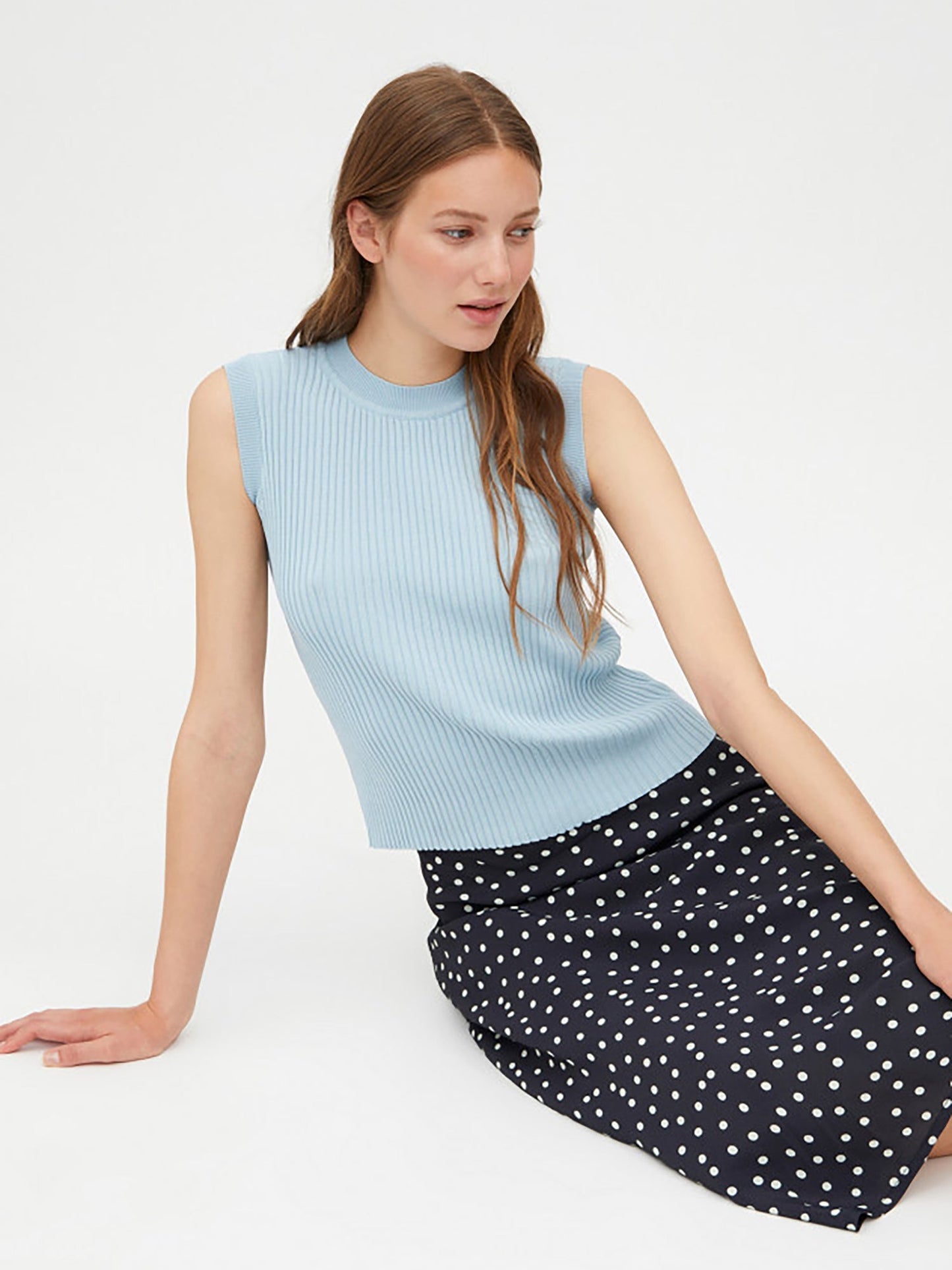 Wild Pony Sleeveless Ribbed Knit Top