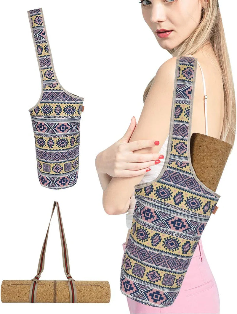 WEIBIN Yoga Mat Bags for Women, Yoga Bag with 2 Pockets -Outer Large Pocket and Inner Zipper Pocket, Extra Yoga Mat Strap Fit Most Size Mats