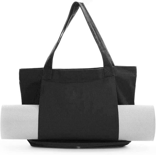 Utoimkio Yoga Bags for Women with Yoga Mats Bags Carrier - Canvas Tote with Yoga Mat Weight-Bearing Pocket for Pilates Shoulder Suitable for Gym Travel Office Beach Workout