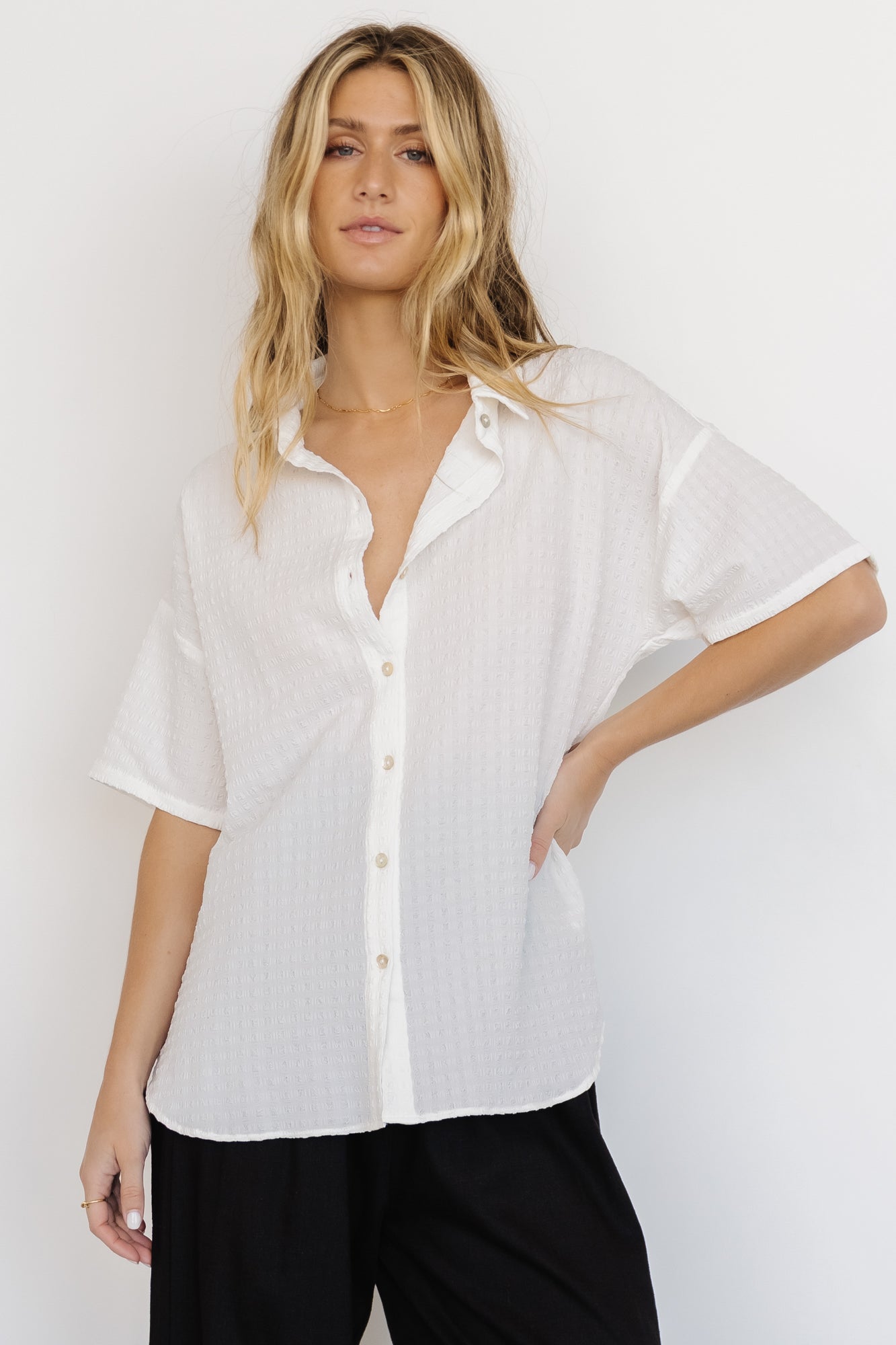 Vigil Button Down Top | Off White - Baltic Born