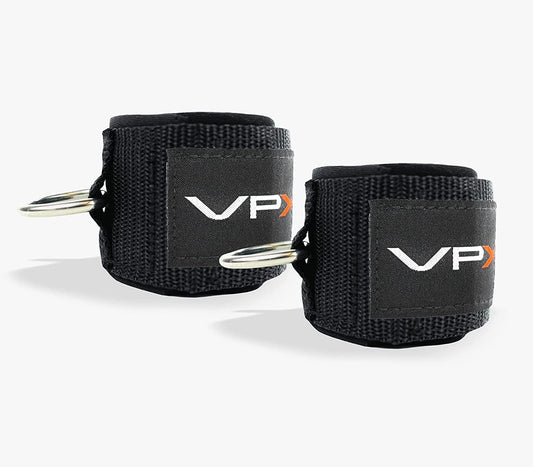 VPX Ankle Wrist Straps for Cable Machines & Resistance Bands | Adjustable Padded Neoprene Heavy Duty Rings | Exercise Cuff Attachment | Home, Gym, Fitness, Hips, Glute, Legs, Arms, Abs, Men, & Women