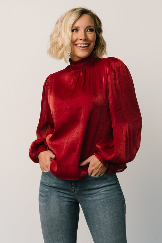 Willa Shimmer Top | Wine - Baltic Born