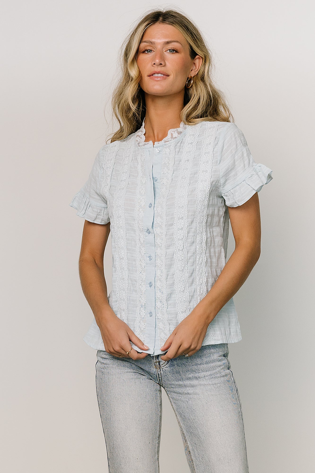 Zara Lace Top | Blue - Baltic Born