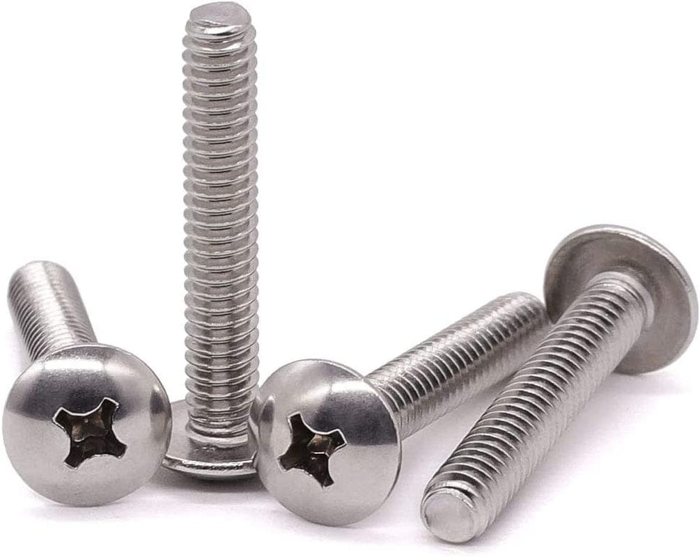 1/4-20 X 1" Truss Head Machine Screws, Phillips Drive, Fully Machine Thread, 18-8 Stainless Steel 304, Bright Finish, Pack of 50