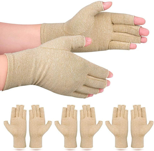 ZEPOHCK Arthritis Compressions Gloves, Relieve Pain for Rheumatoid, RSI, Carpal Tunnel, Hand Gloves for Dailywork, Hands and Joints Pain Relief for Women and Men (Khaki, M)