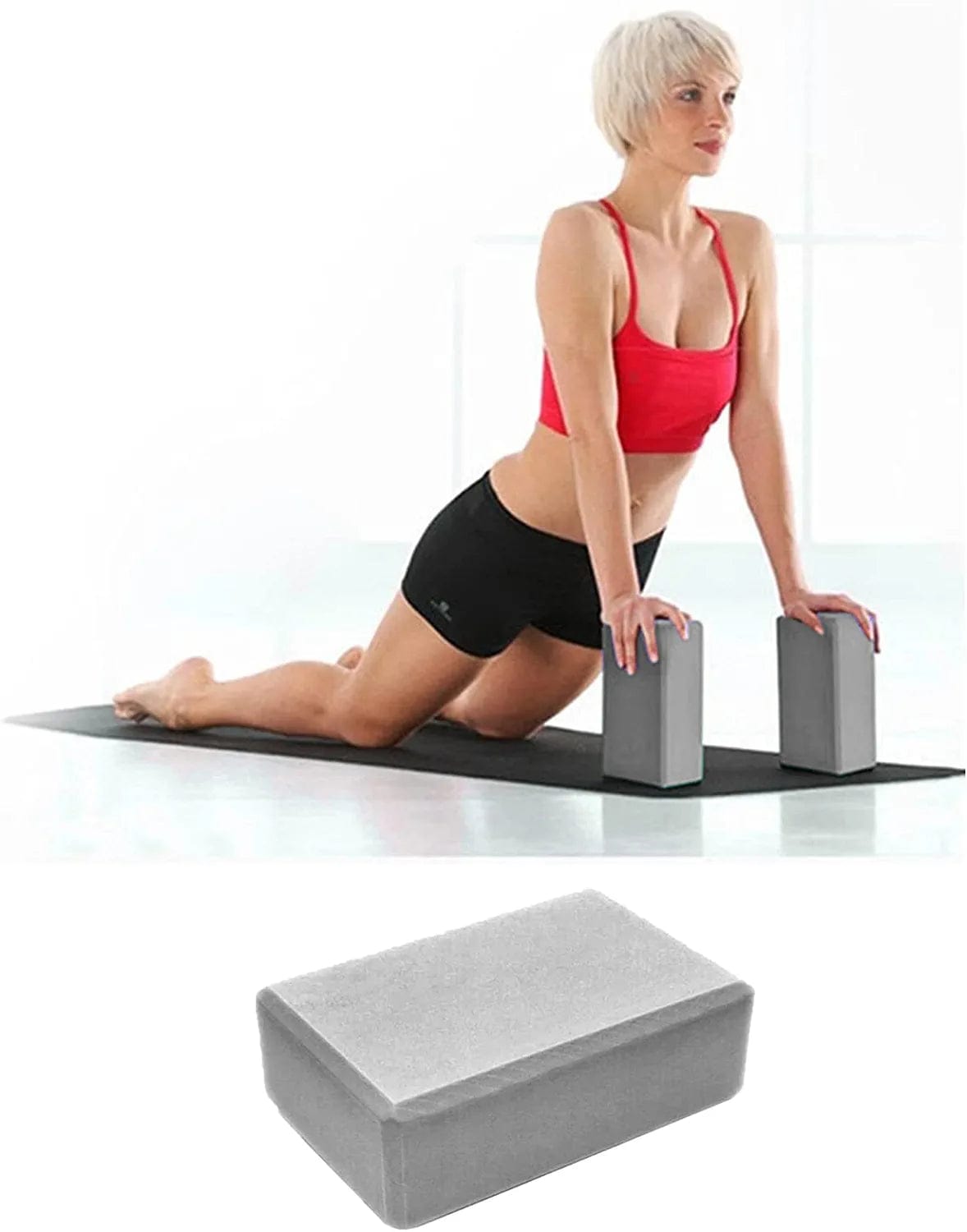 1Pc Yoga Blocks Foam Bolster Pillow Cushion for Women to Improve Strength, Flexibility and Balance