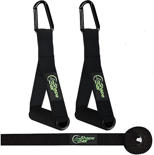 4Evershape Resistance Bands Handles, Upgraded Grip Wide Design with Solid ABS Cores, Durable Big Carabiners for Cable Machines and Exercise Bands Workout
