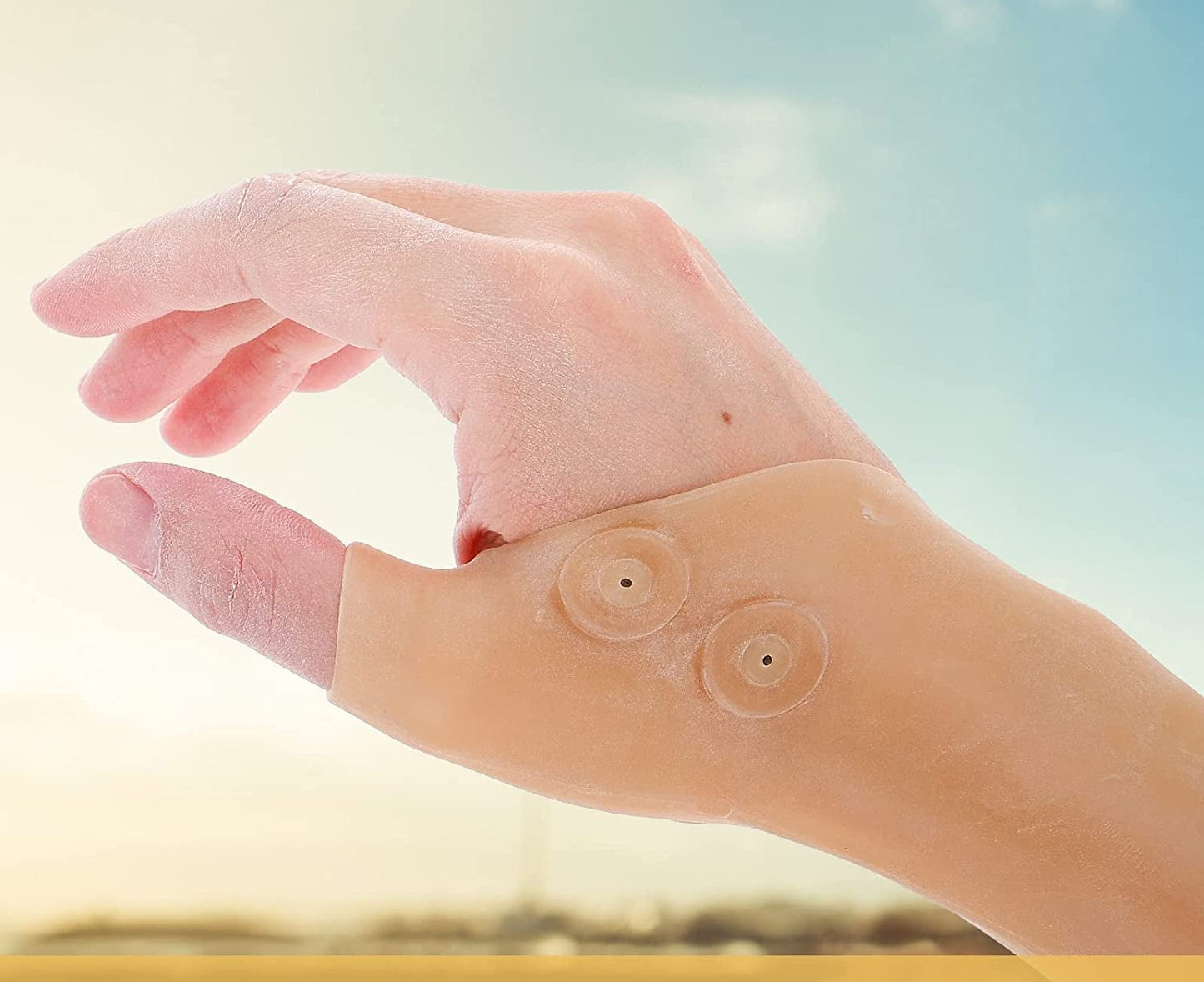 VORCOOL Wrist and Thumb Braces Gel -Wrist Hand Thumb Gloves Waterproof Elastic Silicone Gel Wrist Support Brace for Tenosynovitis Typing Pain Relief 1Pair