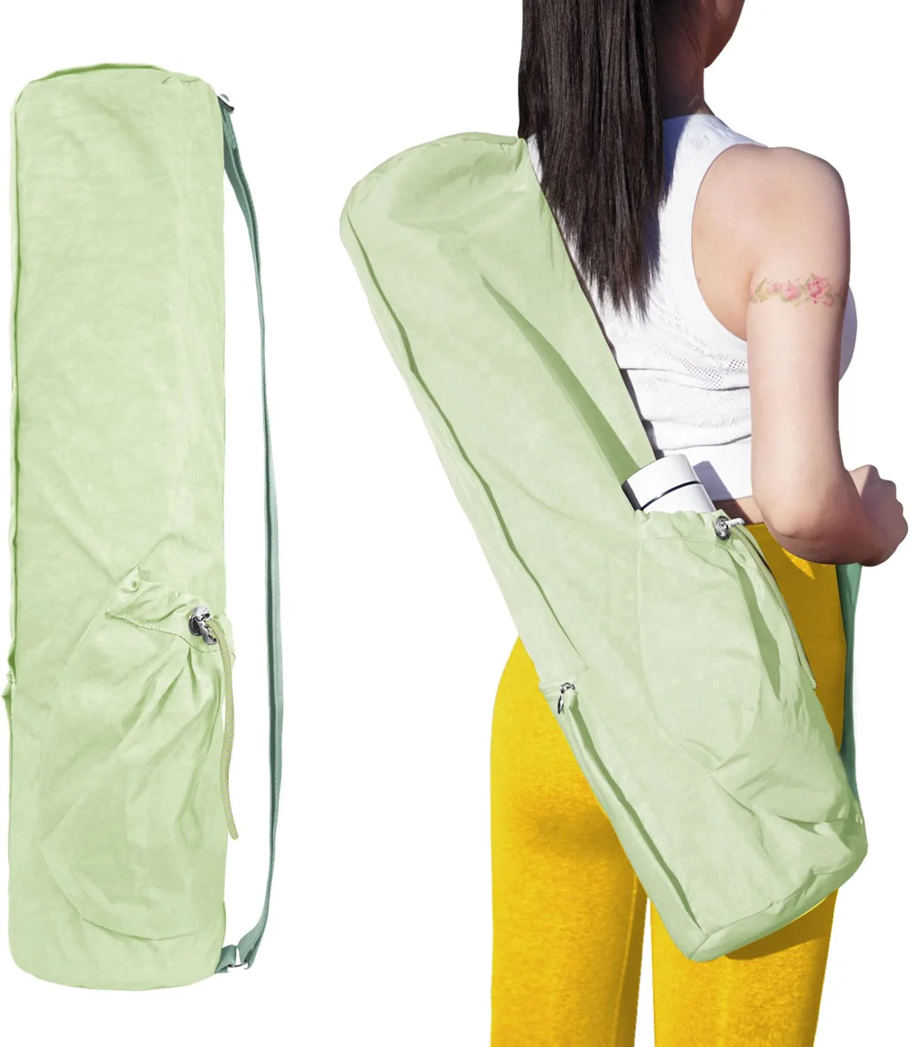 Enjoyactive Yoga Mat Bag | Premium, Waterproof, Multi Pockets, Adjustable Strap | 2 Size for 1/4" or 1/2" Thick Yoga Mat Carrier | Perfect Yoga Bag to Gym Class Beach Park Travel for Women & Men