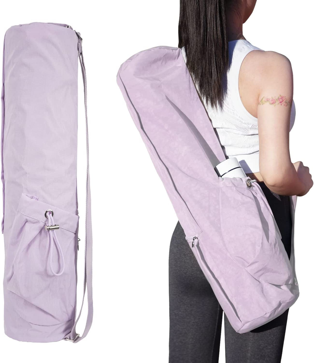 Enjoyactive Yoga Mat Bag | Premium, Waterproof, Multi Pockets, Adjustable Strap | 2 Size for 1/4" or 1/2" Thick Yoga Mat Carrier | Perfect Yoga Bag to Gym Class Beach Park Travel for Women & Men