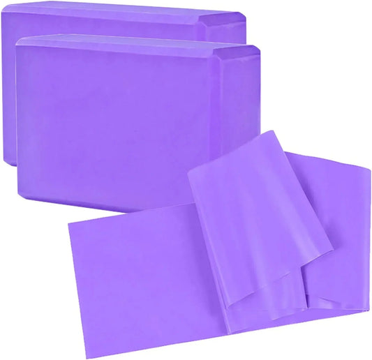 A Set of 2 Yoga Blocks and Yoga Belt Suitable for Yoga Lovers Pilates QP5