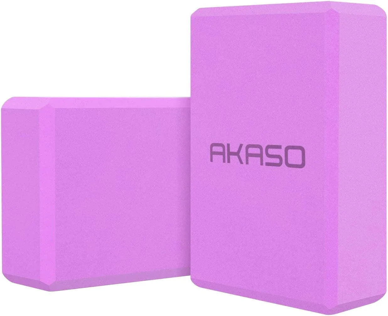 AKASO 2 Pack Yoga Blocks Non-Slip, High Density EVA Foam Blocks for Yoga, Pilates, Meditation To, Improve Strength, Aid Balance, Flexibility, Support and Deepen Poses