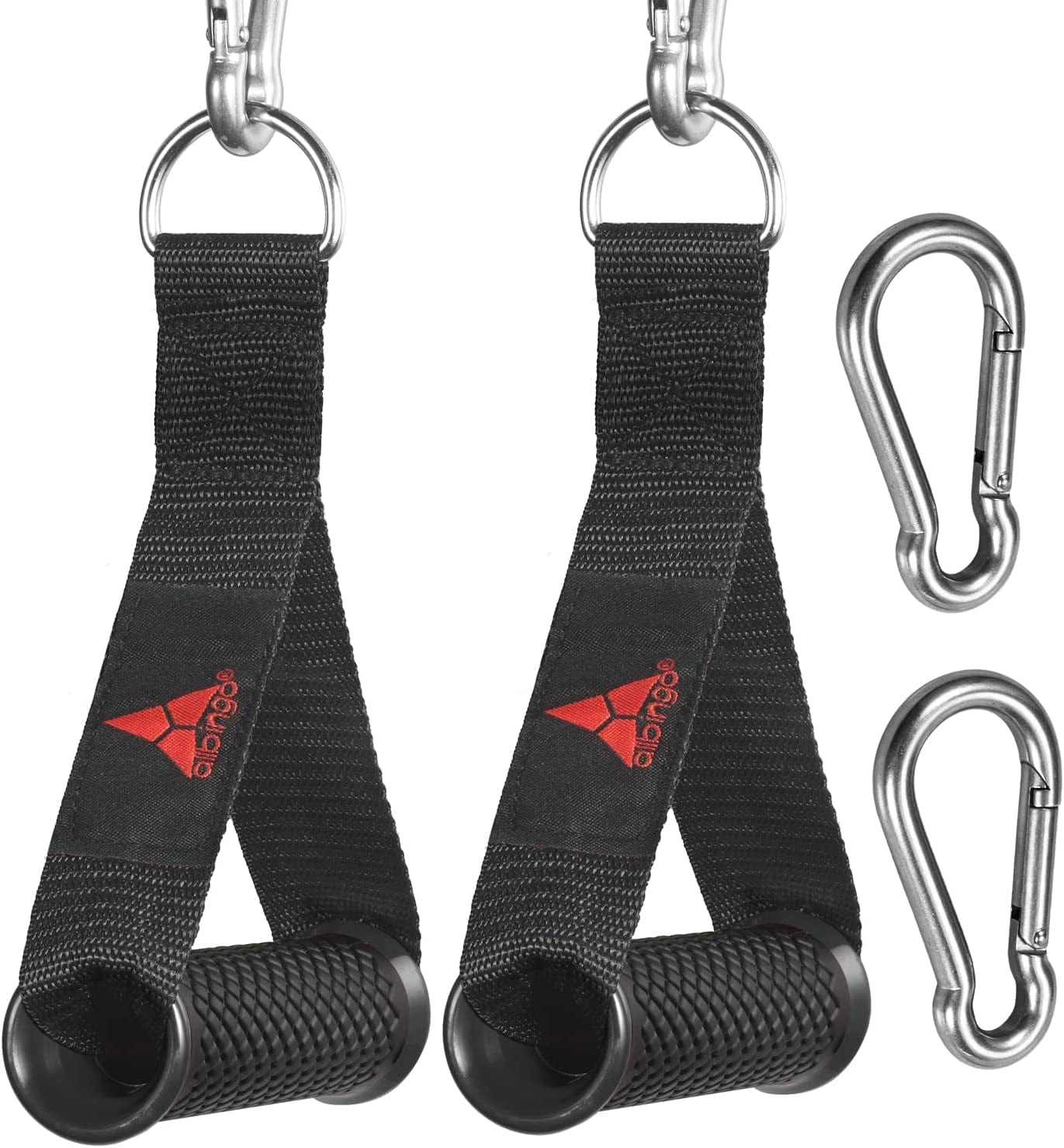 Allbingo Pro Cable Handles Compatible with Bowflex and Cable Machine, Heavy Duty Exercise Hand Grips Attachment with 2 Carabiners for Resistance Bands Home Gym