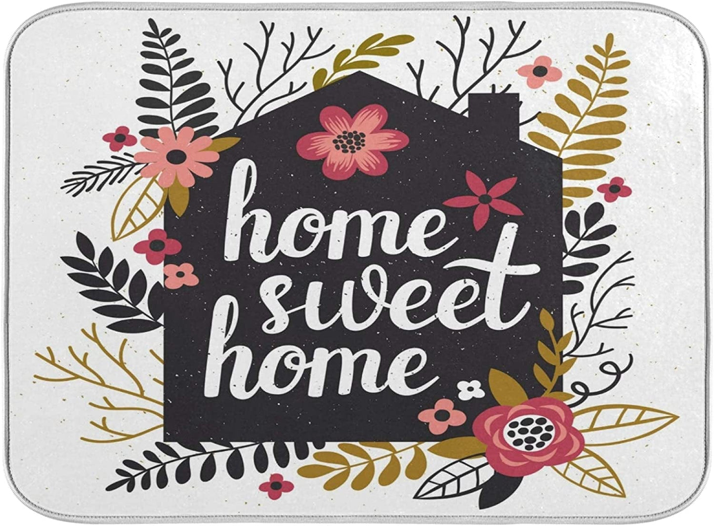 American Flag on Wooden Fence Dish Drying Mats for Kitchen 18X24 Inch USA Flag Patriotic Absorbent Machine Washable Fast Drying Pad Dish Drainer Mat for Kitchen Counter