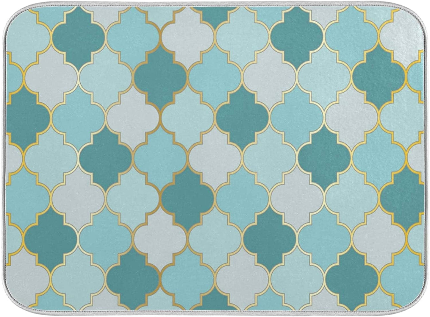 American Flag on Wooden Fence Dish Drying Mats for Kitchen 18X24 Inch USA Flag Patriotic Absorbent Machine Washable Fast Drying Pad Dish Drainer Mat for Kitchen Counter