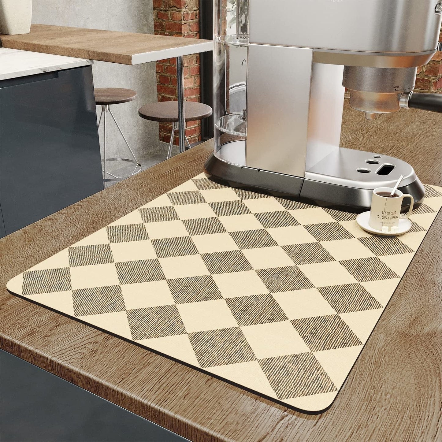 Amoami-Coffee Mat-Coffee Bar Accessories No Stains Absorbent Quick Drying Mat for Kichen Couner-Bar Mat Fit Coffee Station Table Maker Machine Pot Espresso Machine Dish Rack