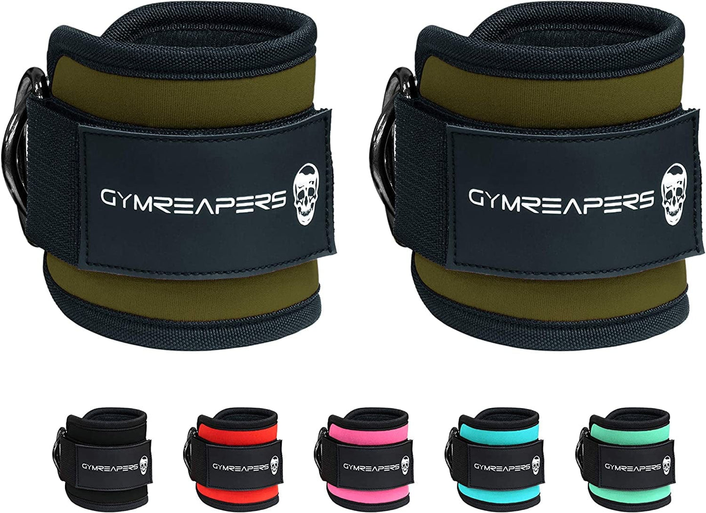 Ankle Straps (Pair) for Cable Machine Kickbacks, Glute Workouts, Lower Body Exercises - Adjustable Leg Straps with Neoprene Padding