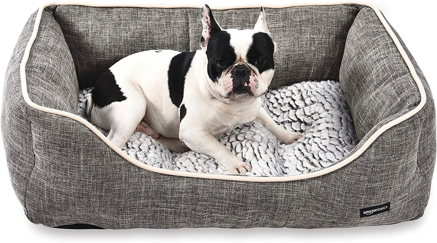 Amazonbasics Cuddler Pet Bed - Soft and Comforting - Medium, Grey