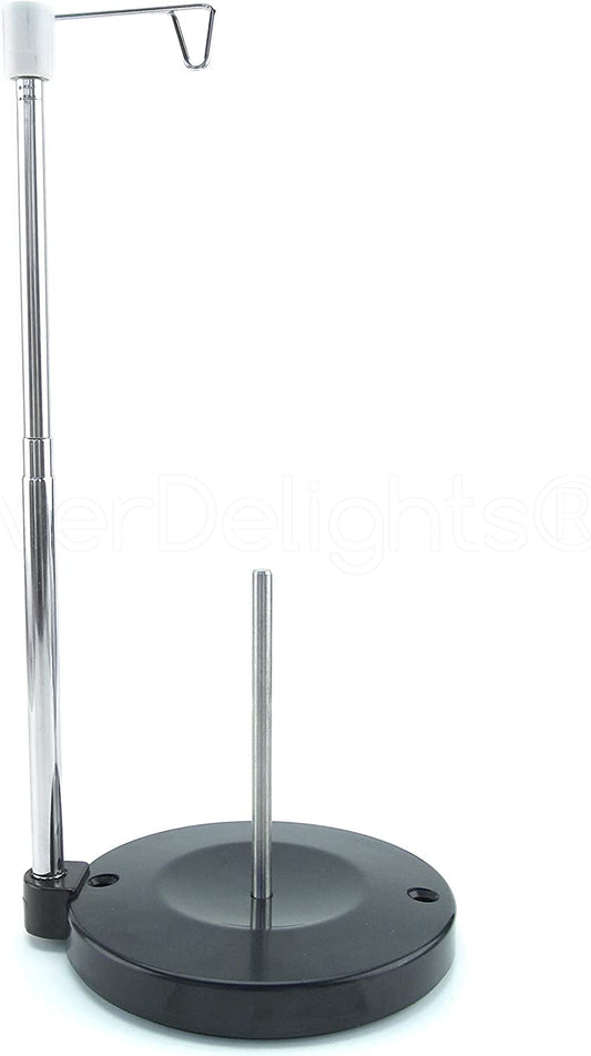 Universal Single Cone and Spool Adjustable Thread Stand for Sewing and Embroidery Machines - Supports King and Mini-King Cones