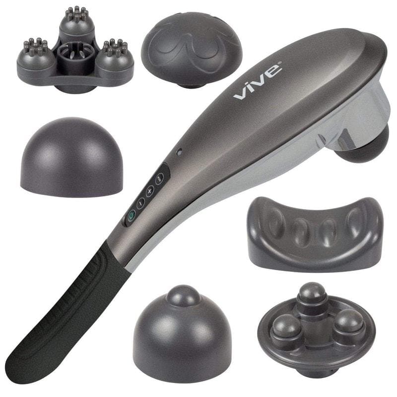 Vive Health Handheld Massager with 6 Interchangeable Massage Heads