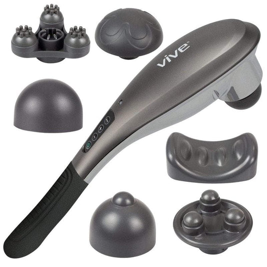 Vive Health Handheld Massager with 6 Interchangeable Massage Heads