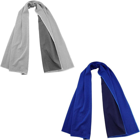 Xsby Pack of 2 Cooling Towel for Sports, Workout, Fitness, Gym, Yoga, Pilates, Travel, Camping and More