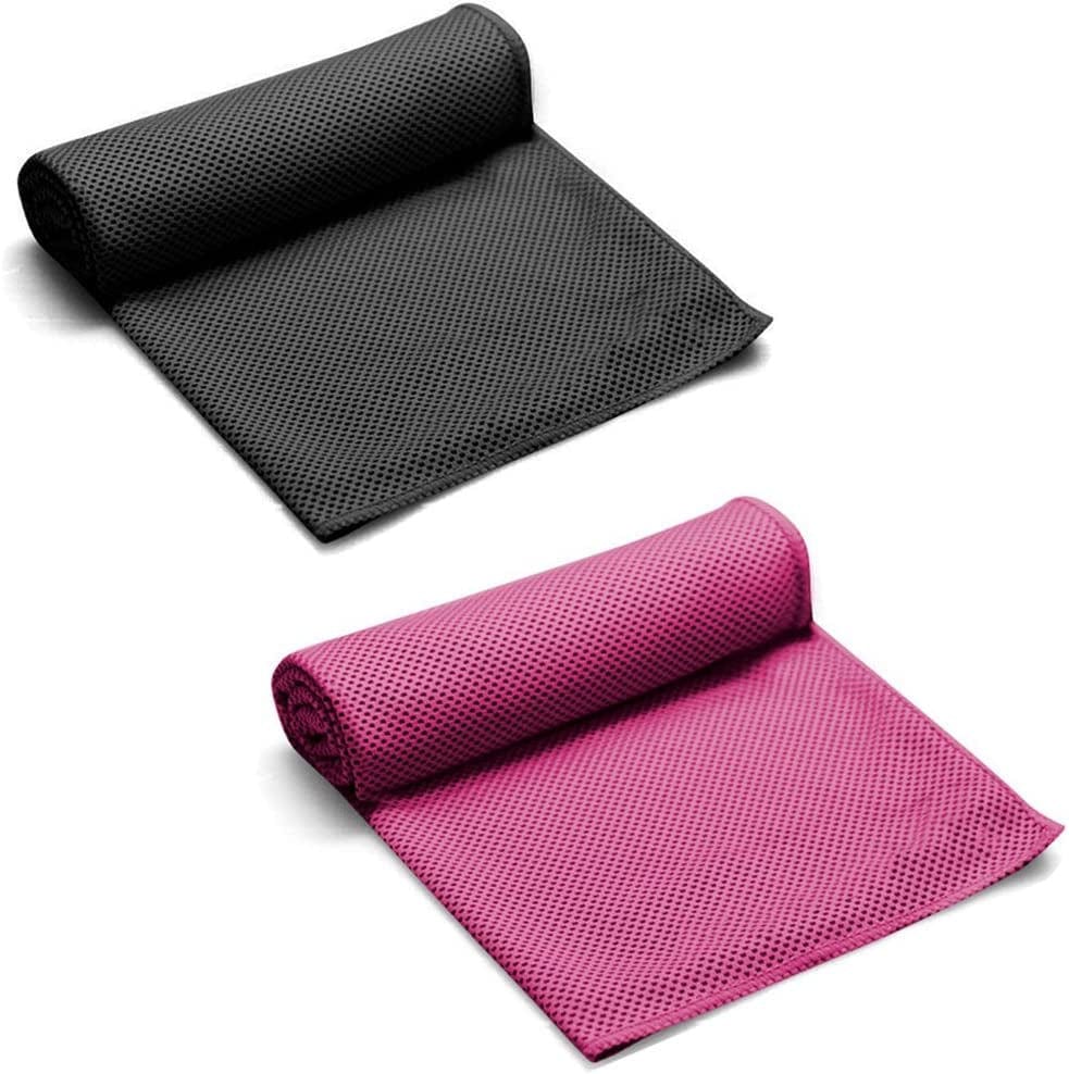 Xsby Pack of 2 Cooling Towel for Sports, Workout, Fitness, Gym, Yoga, Pilates, Travel, Camping and More