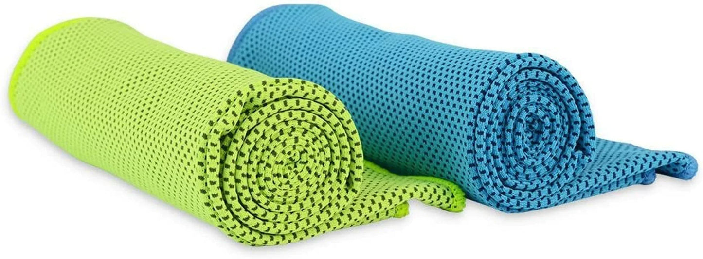 Xsby Pack of 2 Cooling Towel for Sports, Workout, Fitness, Gym, Yoga, Pilates, Travel, Camping and More