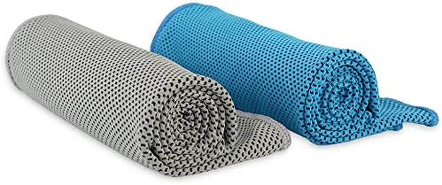 Xsby Pack of 2 Cooling Towel for Sports, Workout, Fitness, Gym, Yoga, Pilates, Travel, Camping and More