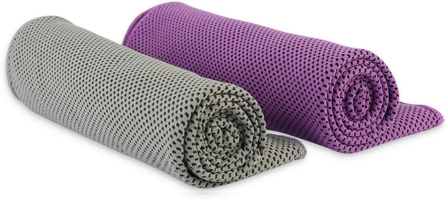 Xsby Pack of 2 Cooling Towel for Sports, Workout, Fitness, Gym, Yoga, Pilates, Travel, Camping and More